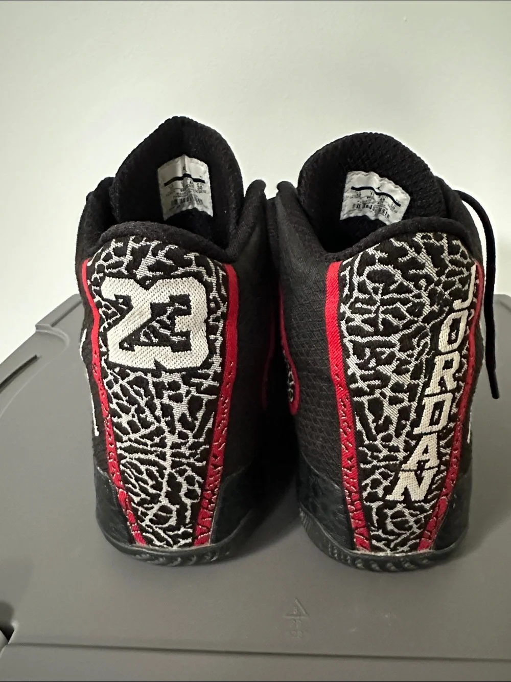 Jordan Men’s  Black Red Elephant Print High-Top Sneakers
